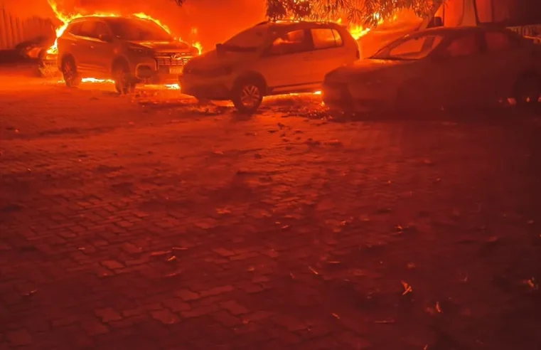 Incêndio em pátio do Detran-CE mobilizou bombeiros e consumiu cerca de 14 mil litros de água